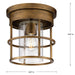 Progress Lighting Burgess Collection 60W One-Light Flush Mount Fixture Aged Bronze (P350236-196)