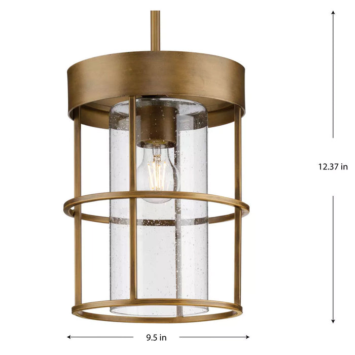 Progress Lighting Burgess Collection 60W One-Light Mini-Pendant Aged Bronze (P500401-196)