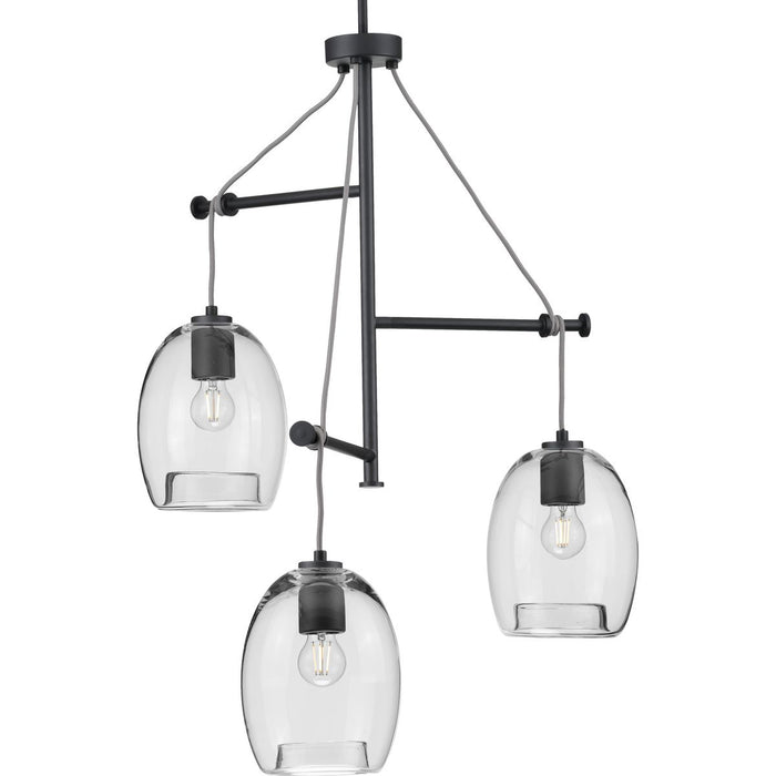 Progress Lighting Caisson Collection Graphite Three-Light Pendant (P500160-143)