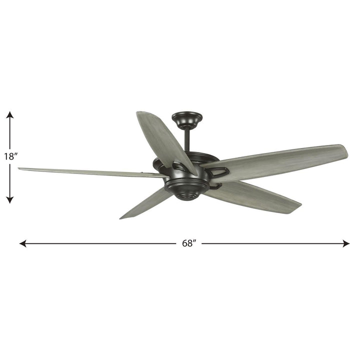 Progress Lighting Caleb Collection 68 Inch 5-Blade Ceiling Fan (P2560-20AW)