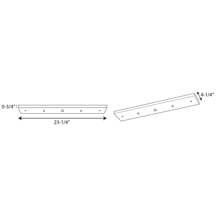 Progress Lighting Canopy Kit 23-1/4 Inch Length For Up To 3 Pendants (P8404-20)