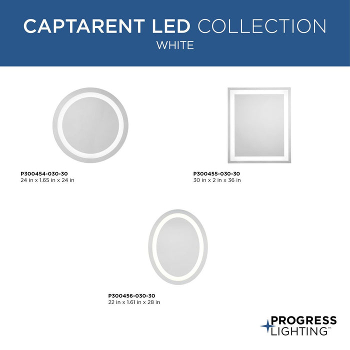Progress Lighting Captiva LED Collection 24W LED Illuminated Mirror White (P300456-030-30)