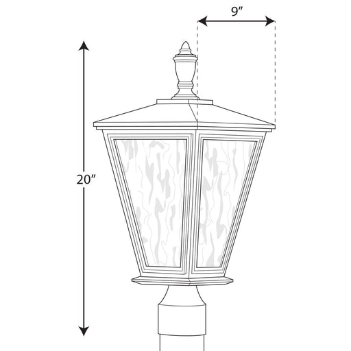 Progress Lighting Cardiff Collection One-Light Post Lantern With Durashield (P540039-031)