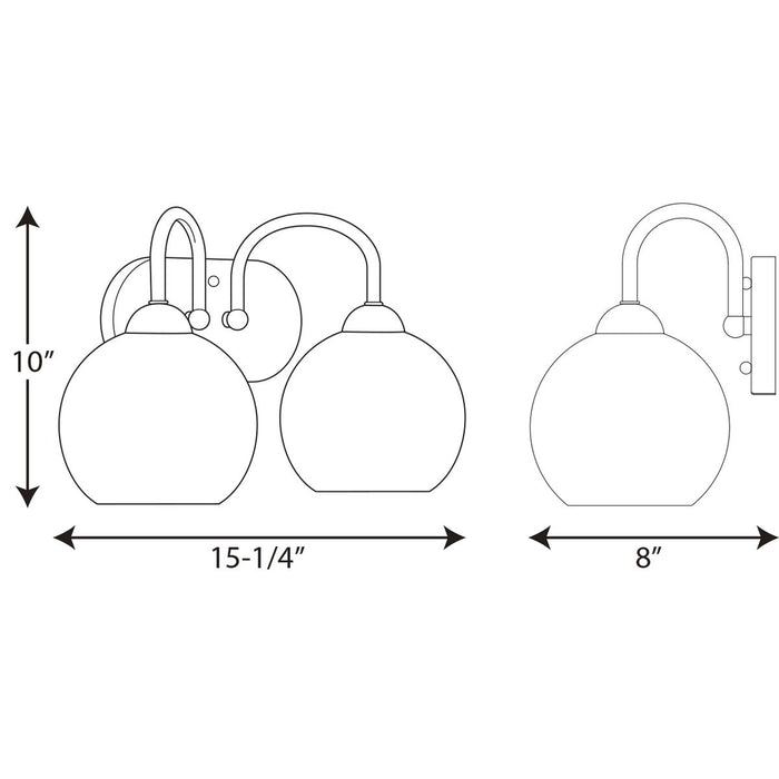 Progress Lighting Carisa Collection Two-Light Bath And Vanity (P300085-009)