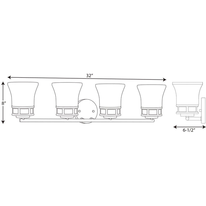 Progress Lighting Cascadia Collection Four-Light Bath And Vanity (P2149-20)