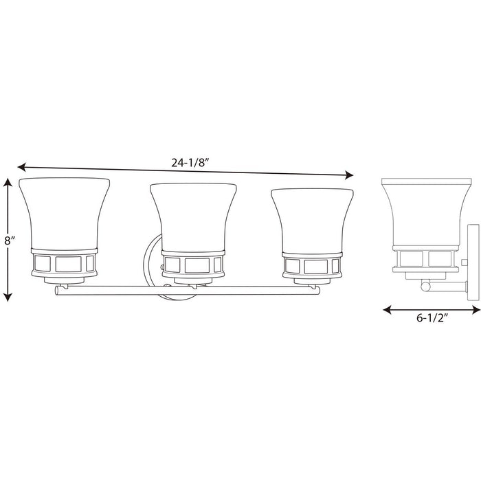 Progress Lighting Cascadia Collection Three-Light Bath And Vanity (P2148-15)