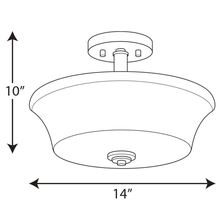 Progress Lighting Cascadia Collection Two-Light 14 Inch Convertible (P3644-15)