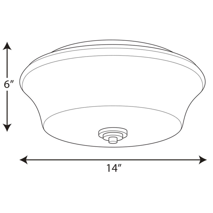 Progress Lighting Cascadia Collection Two-Light 14 Inch Flush Mount (P3633-15)