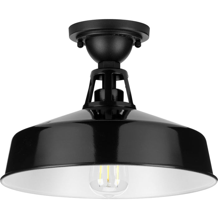 Progress Lighting Cedar Springs Collection Black One-Light Semi-Flush Mount (P550070-031)