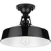 Progress Lighting Cedar Springs Collection Black One-Light Semi-Flush Mount (P550070-031)