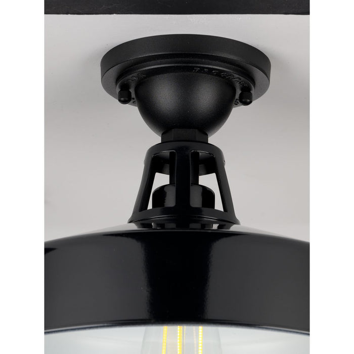 Progress Lighting Cedar Springs Collection Black One-Light Semi-Flush Mount (P550070-031)