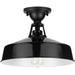 Progress Lighting Cedar Springs Collection Black One-Light Semi-Flush Mount (P550070-031)