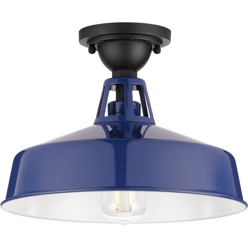 Progress Lighting Cedar Springs Collection Navy One-Light Semi-Flush Mount (P550070-091)