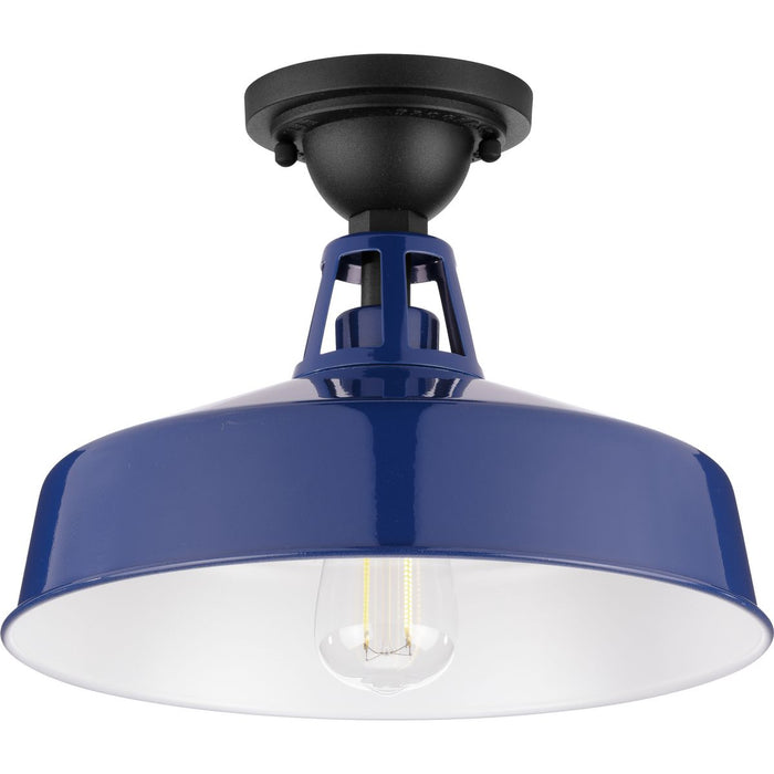 Progress Lighting Cedar Springs Collection Navy One-Light Semi-Flush Mount (P550070-091)