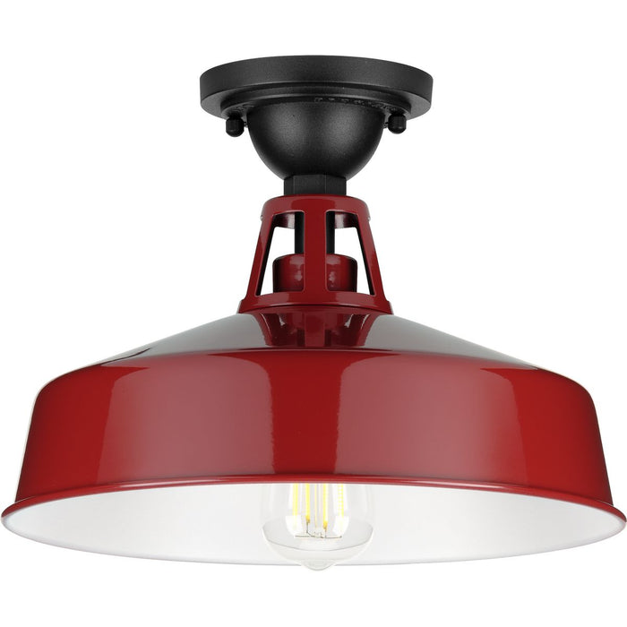 Progress Lighting Cedar Springs Collection Red One-Light Semi-Flush Mount (P550070-039)