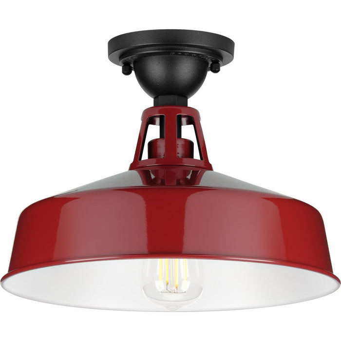 Progress Lighting Cedar Springs Collection Red One-Light Semi-Flush Mount (P550070-039)