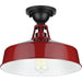 Progress Lighting Cedar Springs Collection Red One-Light Semi-Flush Mount (P550070-039)