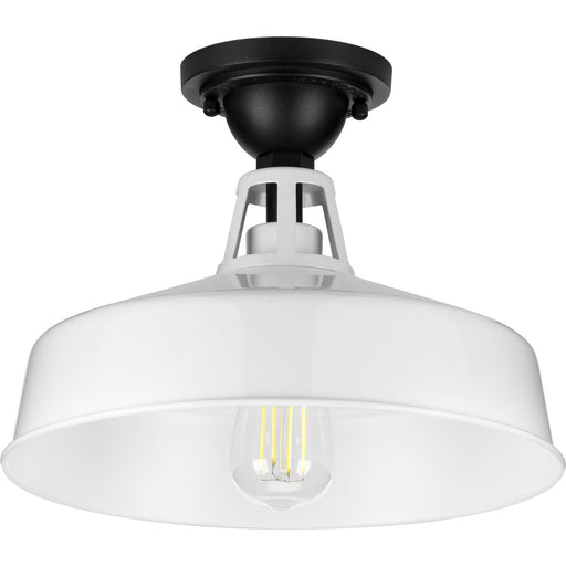 Progress Lighting Cedar Springs Collection White One-Light Semi-Flush Mount (P550070-030)