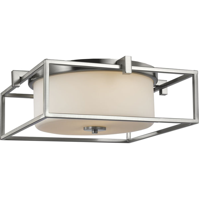 Progress Lighting Chadwick Collection Two-Light Brushed Nickel 15-3/8 Inch Flush Mount (P350171-009)