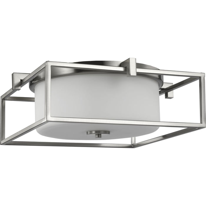 Progress Lighting Chadwick Collection Two-Light Brushed Nickel 15-3/8 Inch Flush Mount (P350171-009)