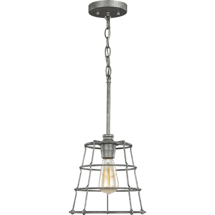 Progress Lighting Chambers Collection Galvanized One-Light Mini-Pendant (P500281-141)