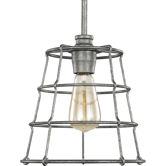 Progress Lighting Chambers Collection Galvanized One-Light Mini-Pendant (P500281-141)