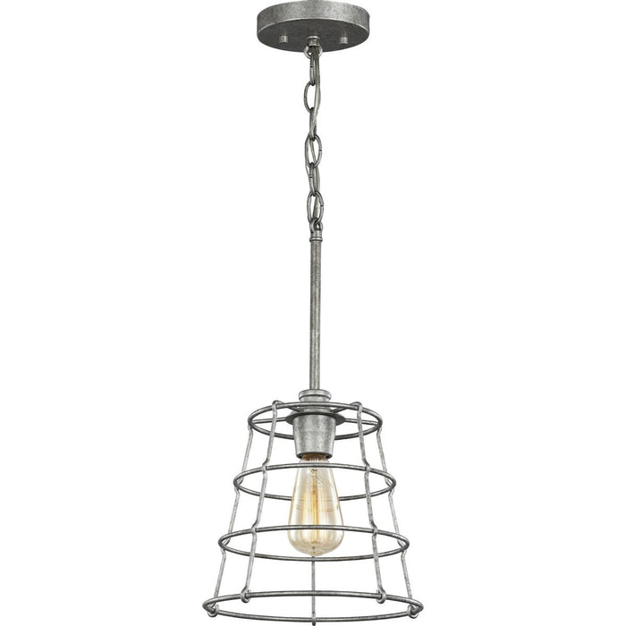 Progress Lighting Chambers Collection Galvanized One-Light Mini-Pendant (P500281-141)