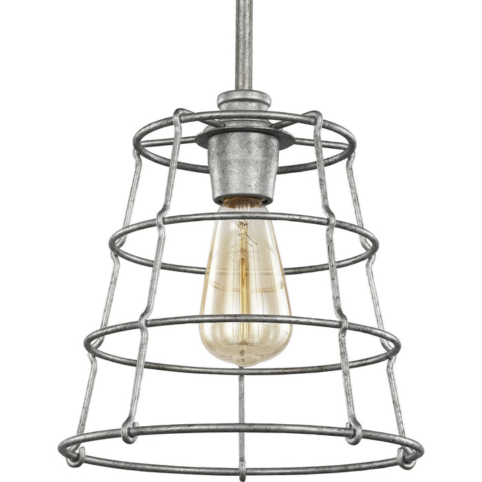 Progress Lighting Chambers Collection Galvanized One-Light Mini-Pendant (P500281-141)