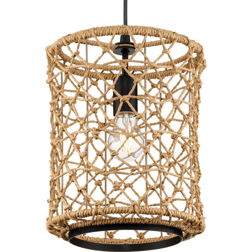 Progress Lighting Chandra Collection 60W One-Light Mini-Pendant Matte Black (P500419-31M)