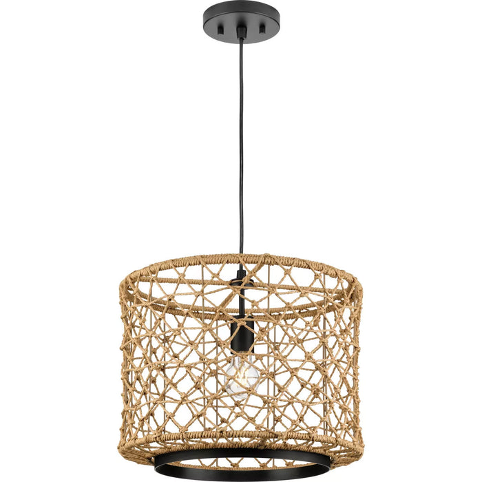 Progress Lighting Chandra Collection 60W One-Light Pendant Matte Black (P500420-31M)