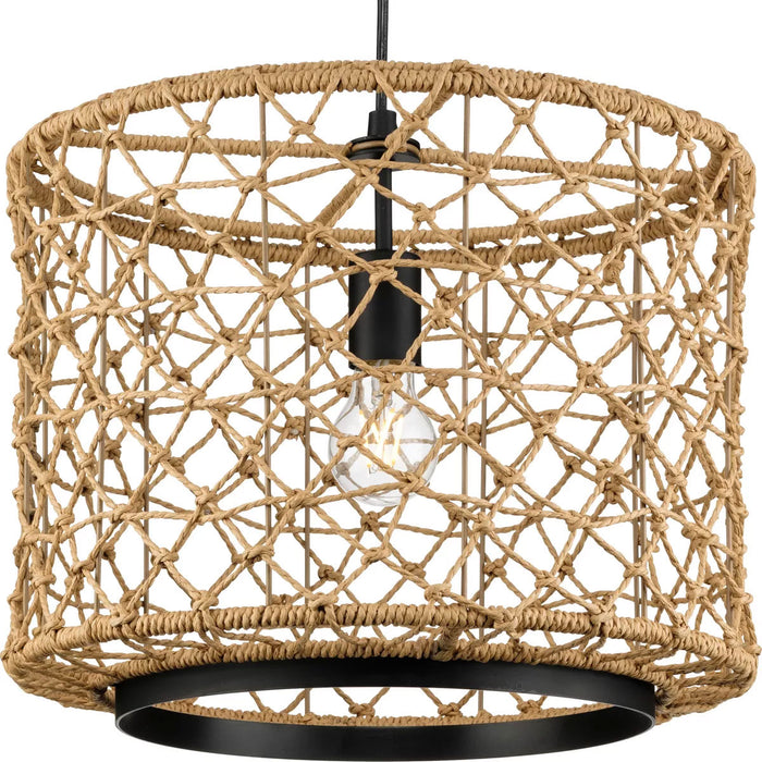 Progress Lighting Chandra Collection 60W One-Light Pendant Matte Black (P500420-31M)