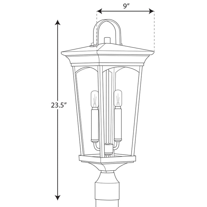 Progress Lighting Chatsworth Collection Black Two-Light Post Lantern (P540067-031)