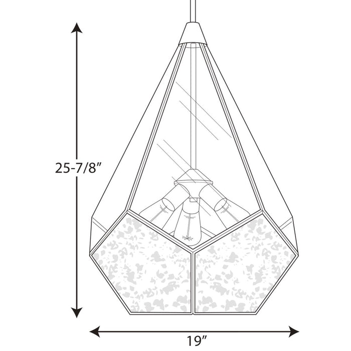 Progress Lighting Cinq Collection Brushed Nickel Three-Light Pendant (P5322-09)