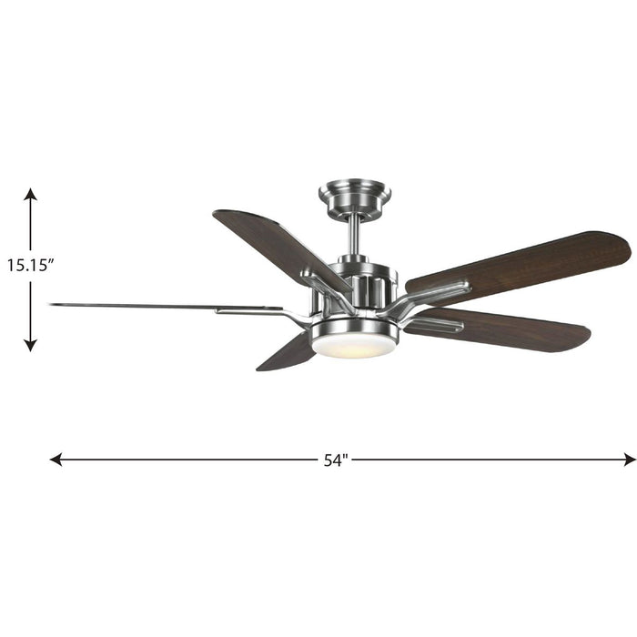 Progress Lighting Claret Collection 54 Inch 5-Blade Ceiling Fan With Light (P250007-009-30)