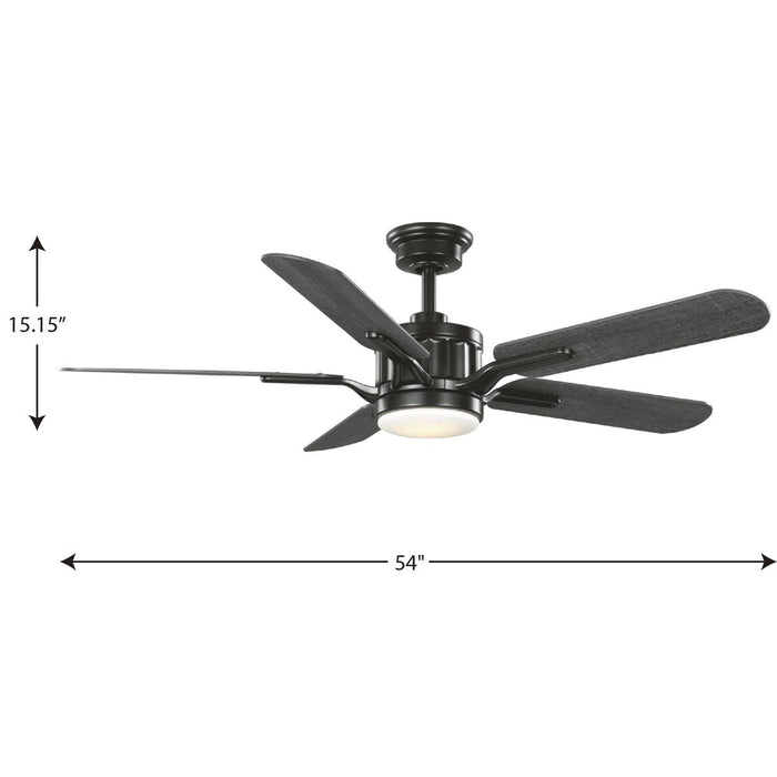 Progress Lighting Claret Collection 54 Inch 5-Blade Ceiling Fan With Light (P250007-031-30)