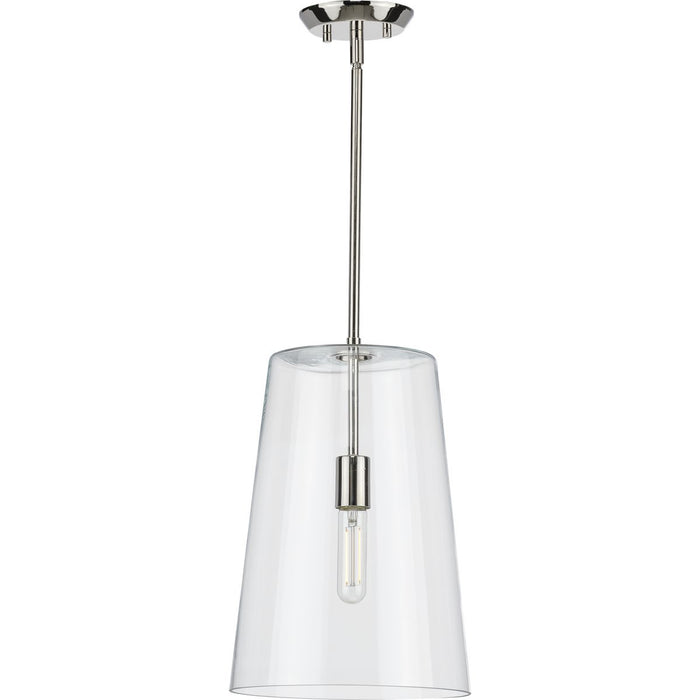 Progress Lighting Clarion Collection Polished Nickel One-Light Medium Pendant (P500242-104)
