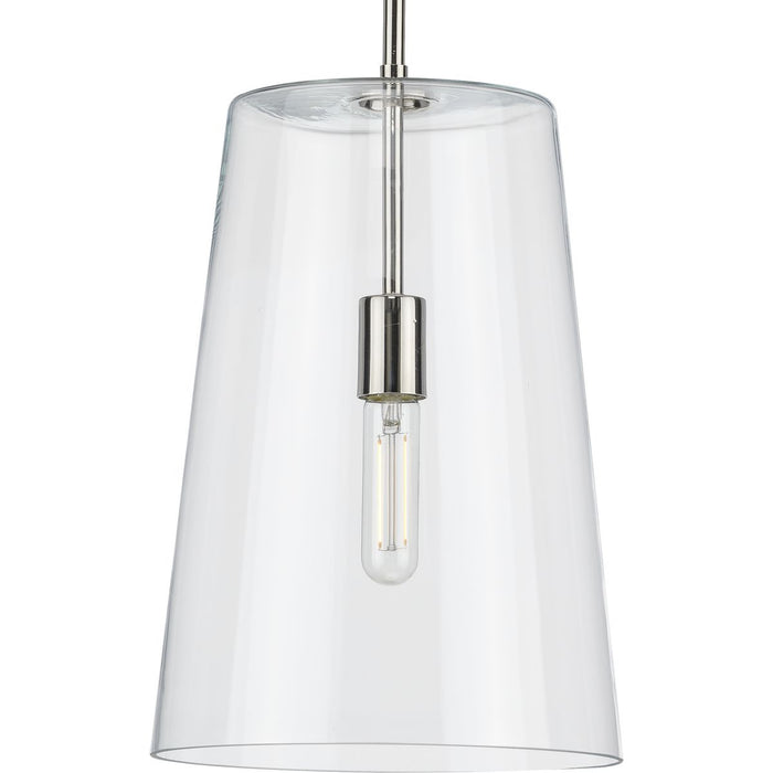 Progress Lighting Clarion Collection Polished Nickel One-Light Medium Pendant (P500242-104)