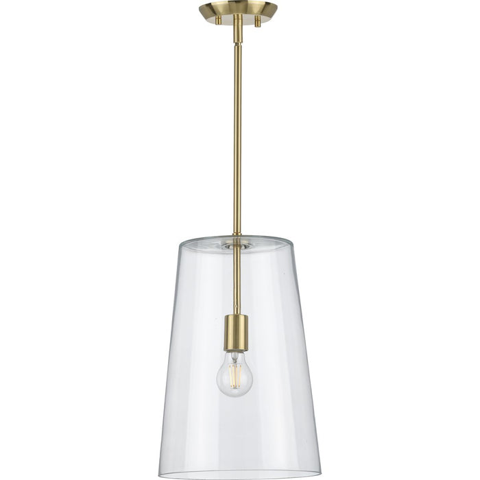 Progress Lighting Clarion Collection Satin Brass One-Light Medium Pendant (P500242-012)
