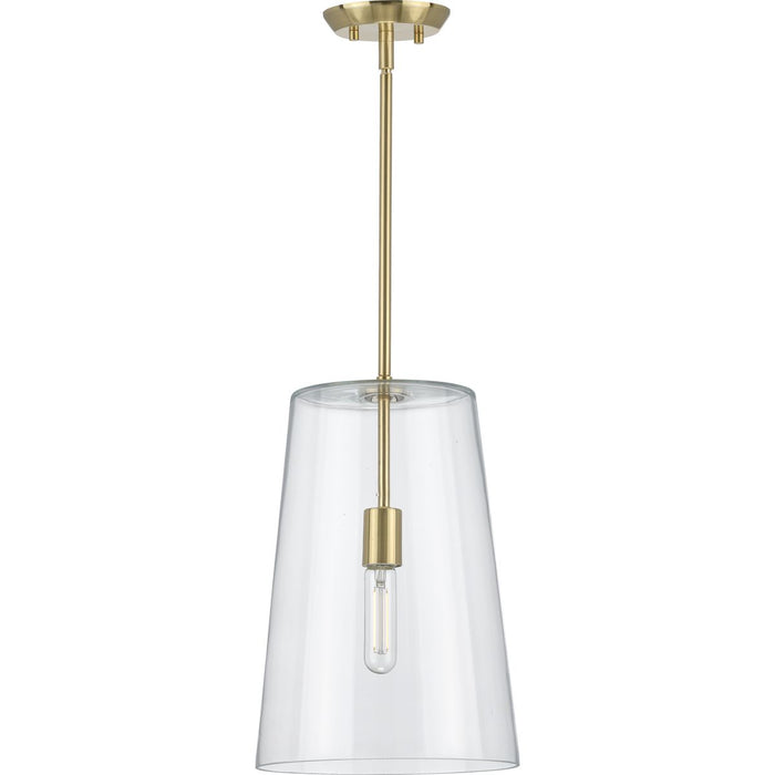 Progress Lighting Clarion Collection Satin Brass One-Light Medium Pendant (P500242-012)