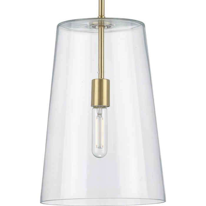 Progress Lighting Clarion Collection Satin Brass One-Light Medium Pendant (P500242-012)