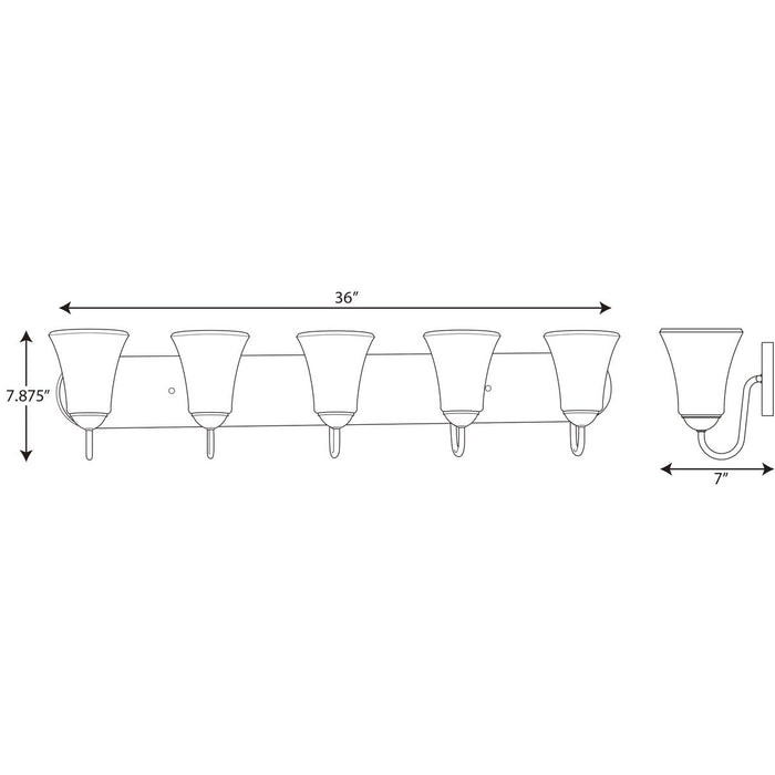 Progress Lighting Classic Collection Five-Light Bath And Vanity (P300237-031)