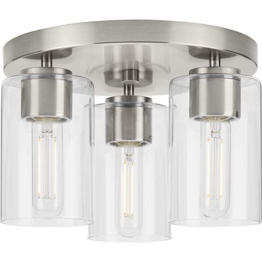 Progress Lighting Cofield Collection 60W Three-Light Flush Mount Fixture Brushed Nickel (P350237-009)