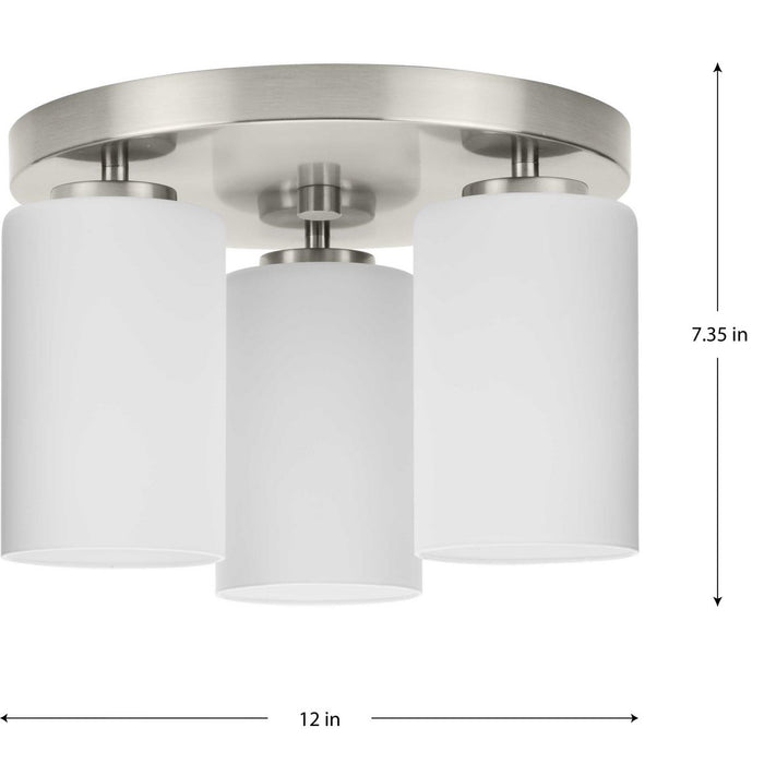 Progress Lighting Cofield Collection 60W Three-Light Flush Mount Fixture Brushed Nickel (P350238-009)