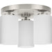 Progress Lighting Cofield Collection 60W Three-Light Flush Mount Fixture Brushed Nickel (P350238-009)