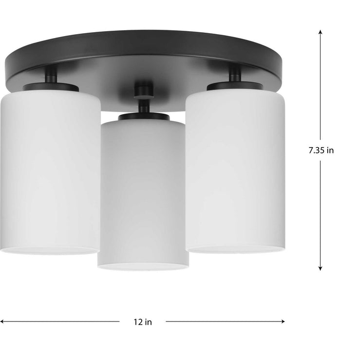 Progress Lighting Cofield Collection 60W Three-Light Flush Mount Fixture Matte Black (P350238-31M)