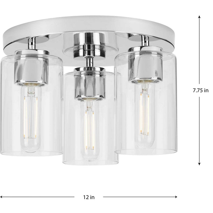 Progress Lighting Cofield Collection 60W Three-Light Flush Mount Fixture Polished Chrome (P350237-015)