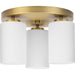 Progress Lighting Cofield Collection 60W Three-Light Flush Mount Fixture Vintage Brass (P350238-163)