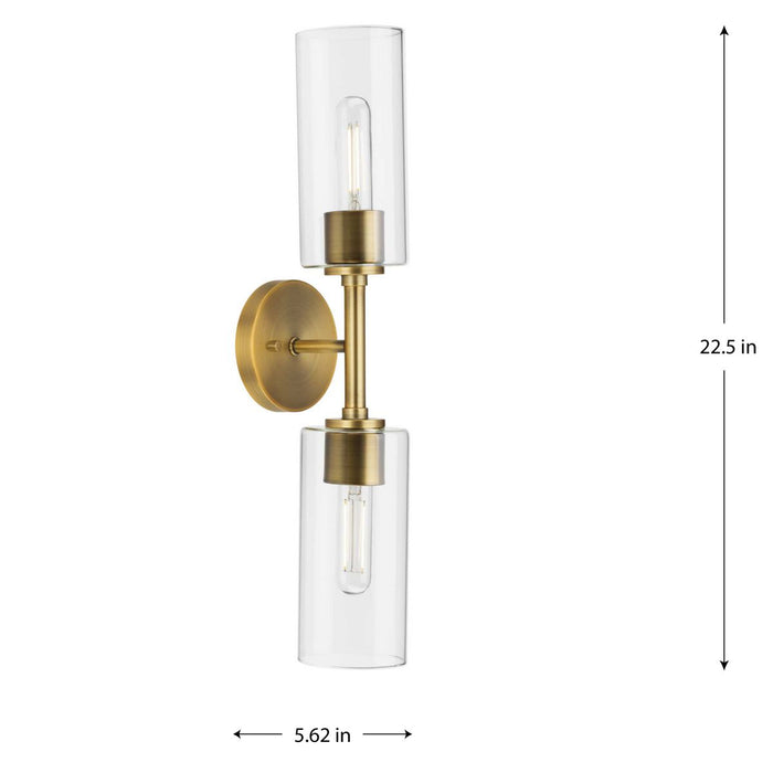 Progress Lighting Cofield Collection 60W Two-Light Wall Bracket Vintage Brass (P710115-163)