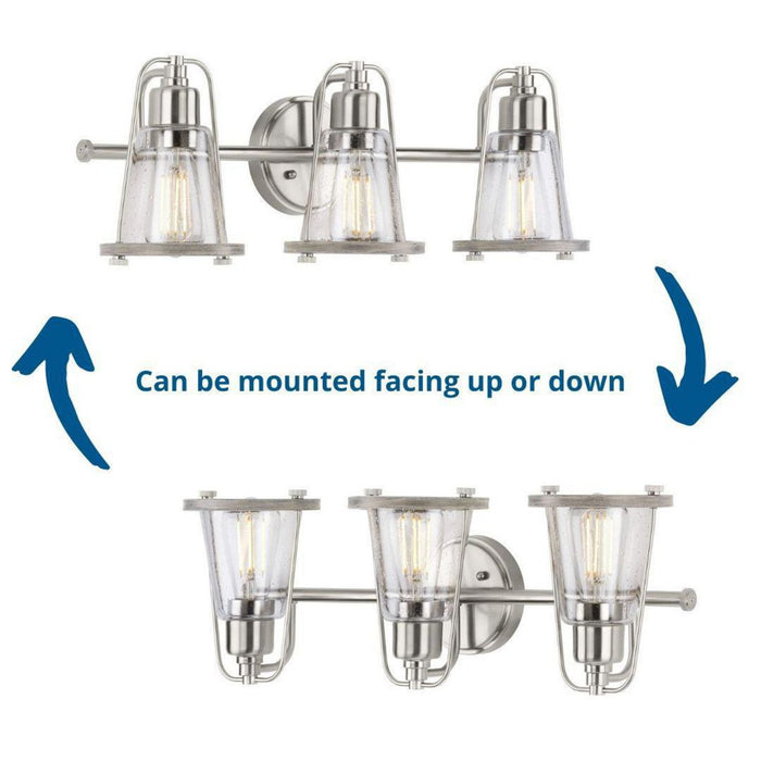 Progress Lighting Conway Collection 3 Light 100W Medium Base Bath And Vanity Fixture (P300297-009)