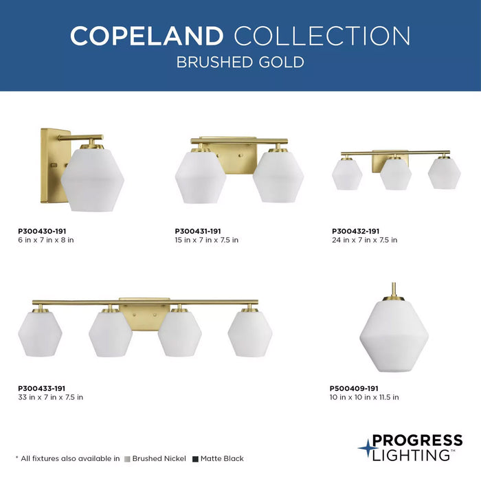 Progress Lighting Copeland Collection 75W One-Light Bath Fixture Brushed Gold (P300430-191)